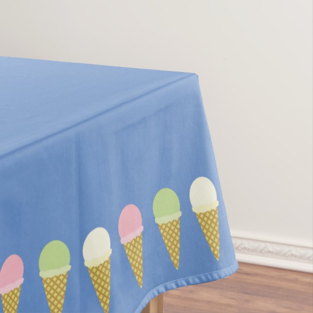 Ice Cream Cone Cute First Birthday Table Cloth (In Situ)