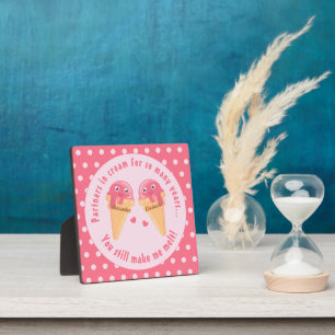 Ice-cream cone cute kawaii cartoon friendship plaque