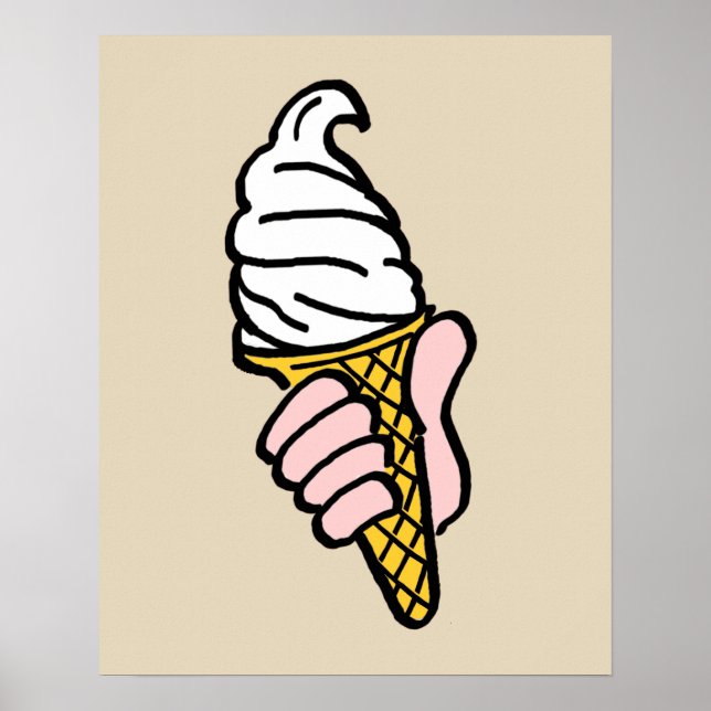 Ice Cream Cone Design Poster (Front)
