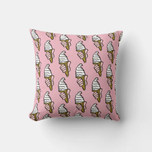Ice Cream Cone Design Throw Pillow