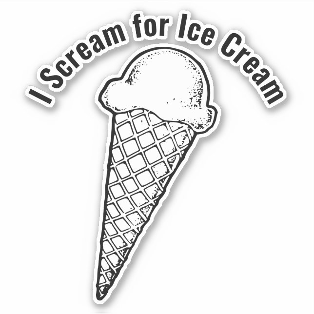 Ice Cream Cone Design Vinyl Sticker (Devant)