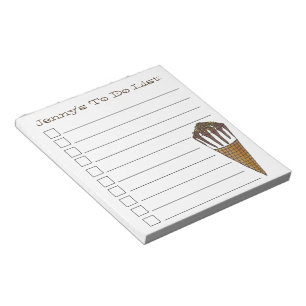 Ice Cream Cone Foodie Personalized To Do List Notepad