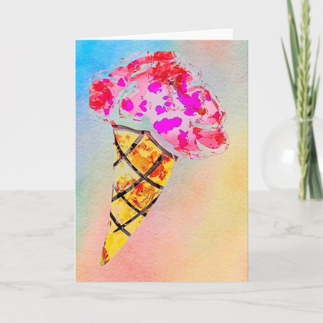 Ice Cream Cone Greeting Card (Front)