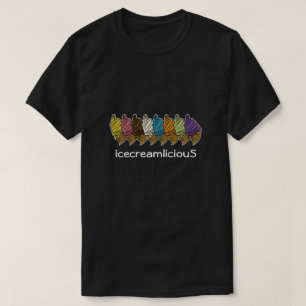Ice Cream Cone icecreamliciouS Custom Text Dark  T-Shirt