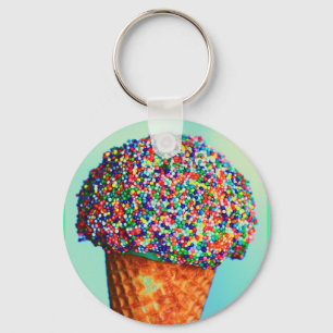 Ice cream cone keychain