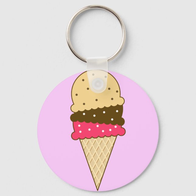 Ice Cream Cone Keychain (Front)