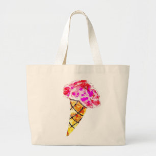 Ice Cream Cone Large Tote Bag