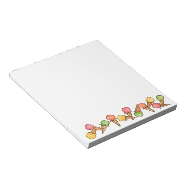 Ice Cream Cone - Notepad (Angled)