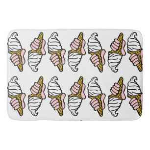 Ice Cream Cone Pattern Bath Mat