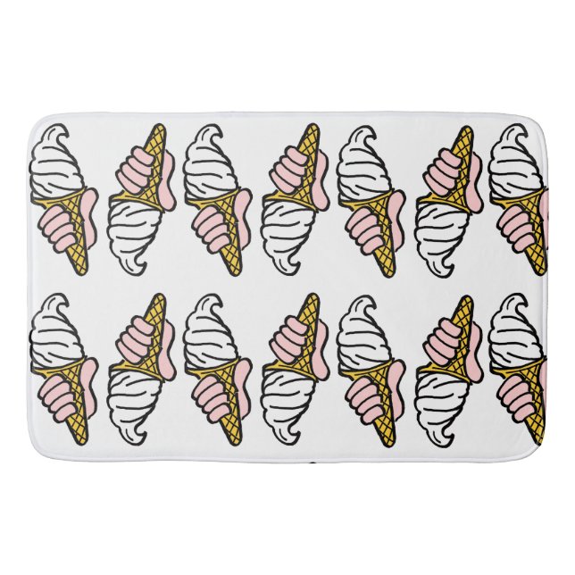 Ice Cream Cone Pattern Bath Mat (Front)