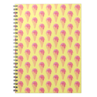 Ice Cream Cone Pattern Cute Modern Notebook
