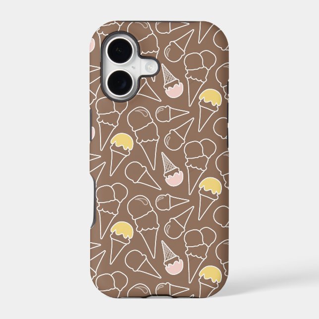 Ice Cream Cone Pattern on Brown (Back)