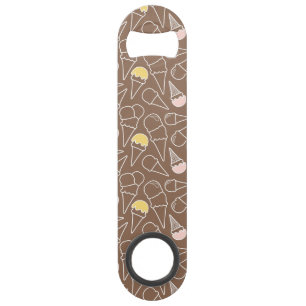Ice Cream Cone Pattern on Brown Bar Key