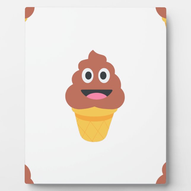ice cream cone poo emoji plaque (Front)