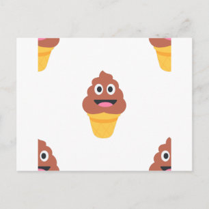 ice cream cone poo emoji postcard