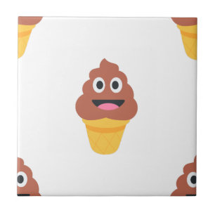 ice cream cone poo emoji tile