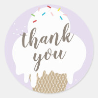 Ice cream cone purple kids thank you