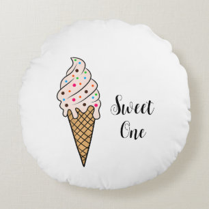 Ice cream cone Round Pillow