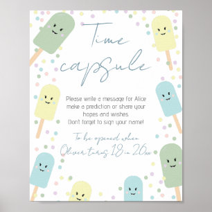 Ice Cream Cone Scoop  Birthday Party Time Capsule Poster