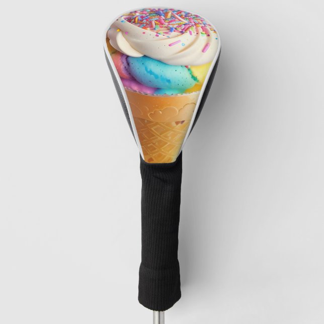Ice Cream Cone Sprinkles Golf Head Cover (Front)
