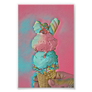 Ice cream cone sprinkles photo print
