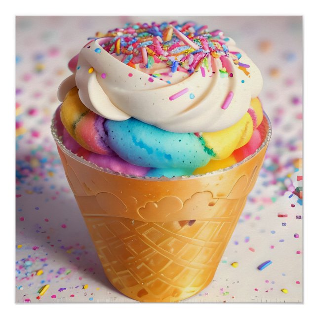 Ice Cream Cone Sprinkles Poster (Front)