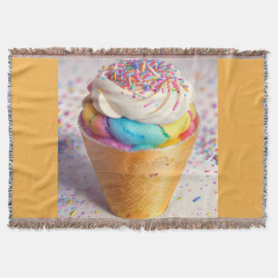 Ice Cream Cone Sprinkles Throw Blanket