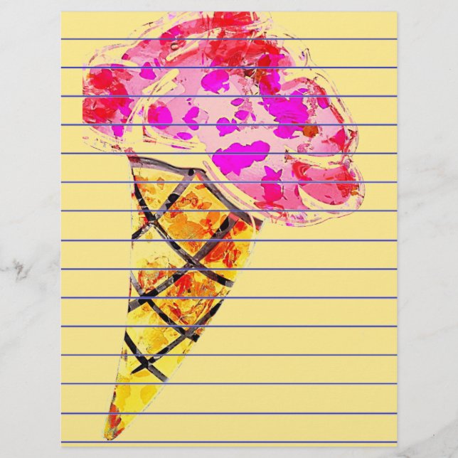 Ice Cream Cone Stationery (Front)