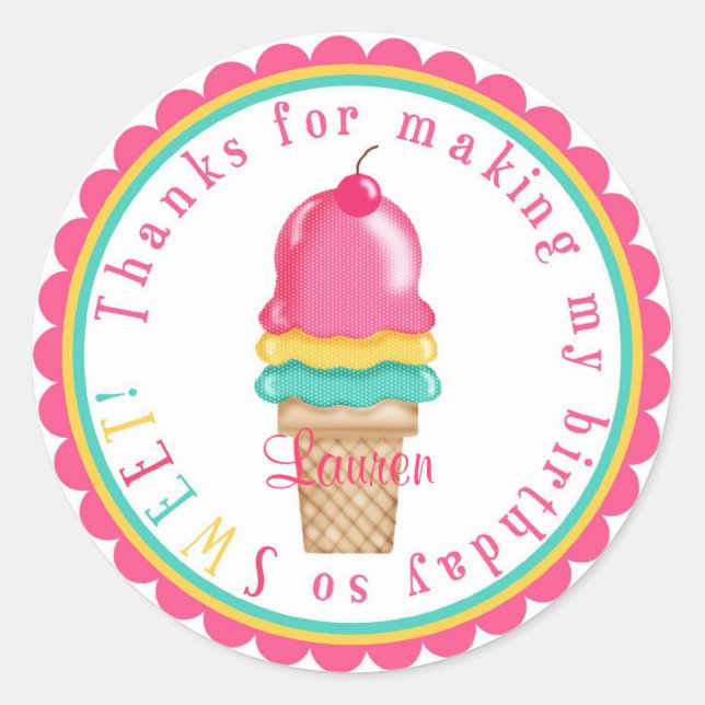 Ice Cream Cone Stickers (Front)
