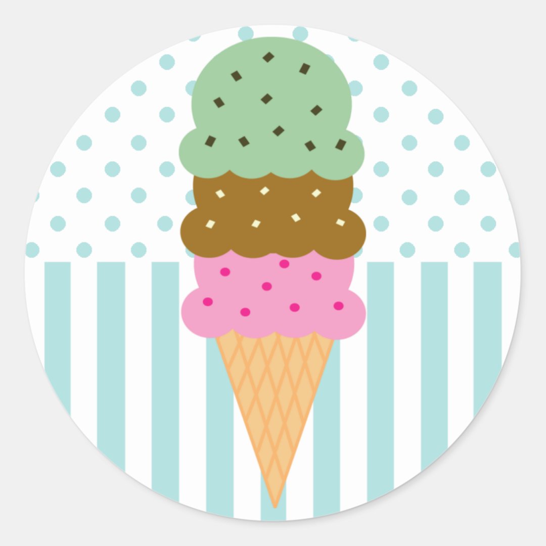 Ice Cream Cone Stickers Zazzle