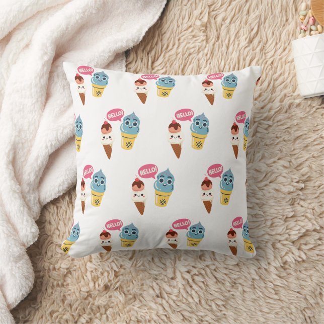 ice cream cone throw pillow (Blanket)