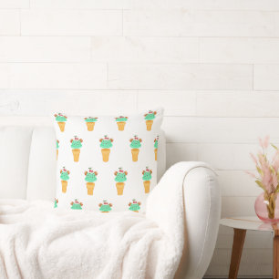 ice cream cone throw pillow