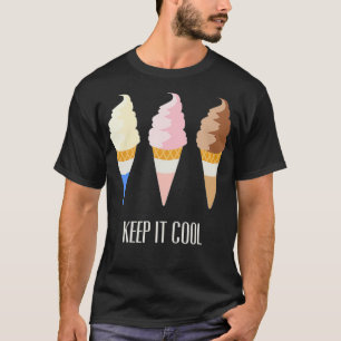 Ice Cream Cone   Vanilla Chocolate Strawberry  T-Shirt