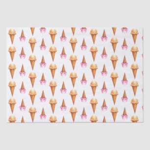 Ice Cream Cone Watercolor Gift Bag Gift Wrap Tissue Paper