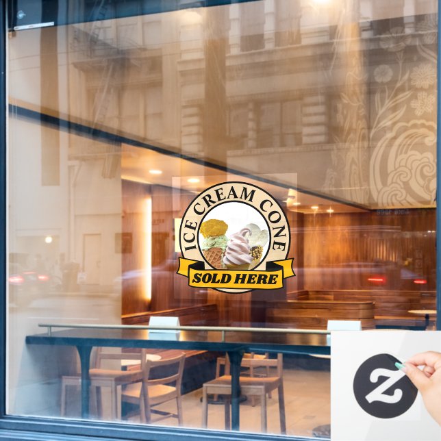 ICE CREAM CONE WINDOW CLING (Cafe Window)