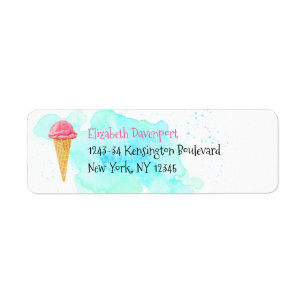 Ice Cream Cone With A Blue Paint Splatter
