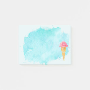 Ice Cream Cone With A Blue Paint Splatter Post-it Notes