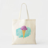 Ice Cream Cone With A Blue Paint Splatter
