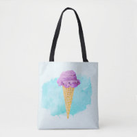 Ice Cream Cone With A Blue Paint Splatter