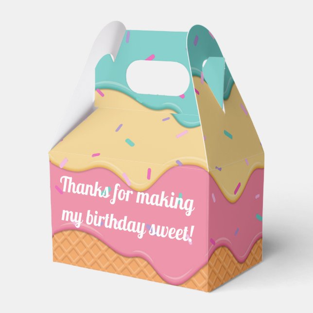 Ice Cream Cone With Sprinkles Fun Favour Box (Front Side)