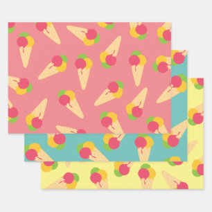 Ice Cream Cone Wrapping Paper Sheet