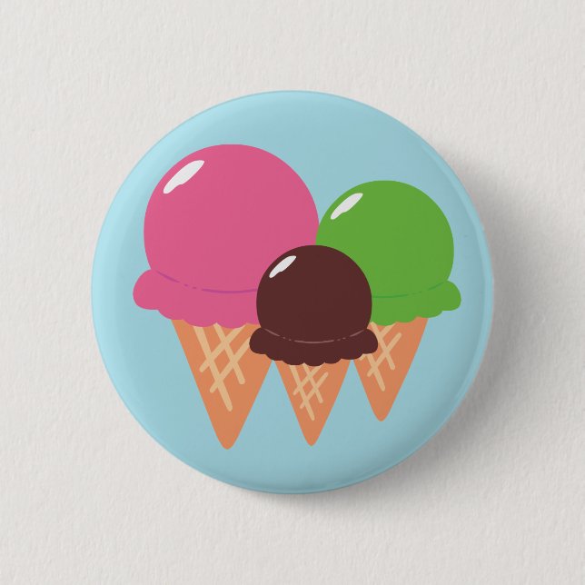 Ice Cream Cones 2 Inch Round Button (Front)