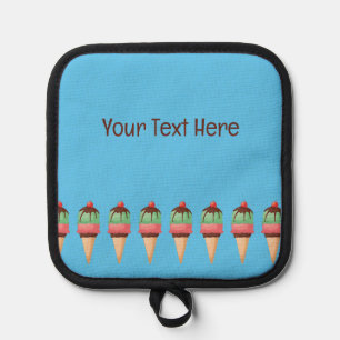 Ice Cream Cones Custom Text Pot Holder