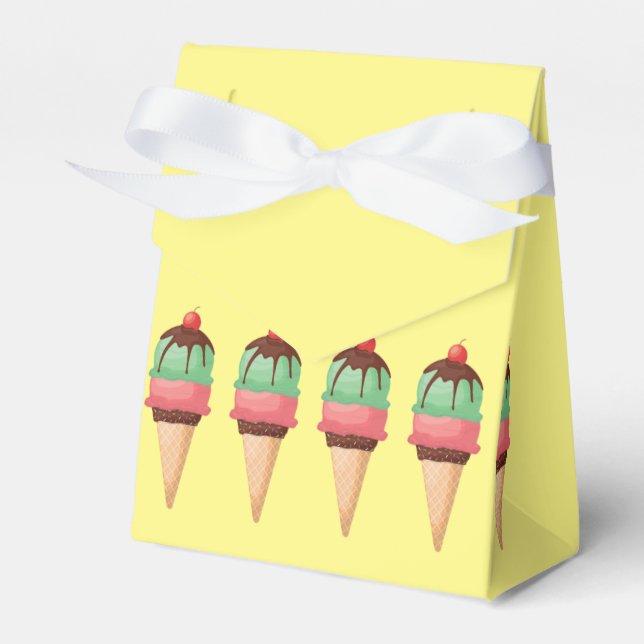 Ice Cream Cones Favor Box (Front Side)