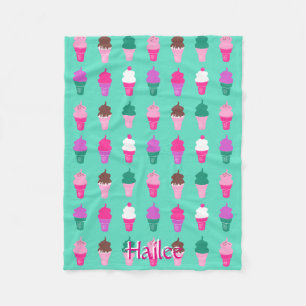 Ice cream cones fleece blacket blanket