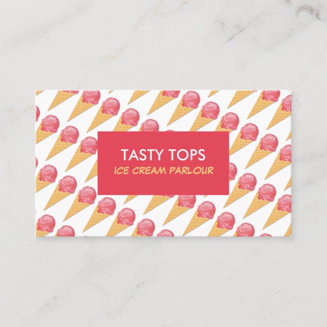 Ice Cream Cones, Ice Cream Parlour Business Card (Front)