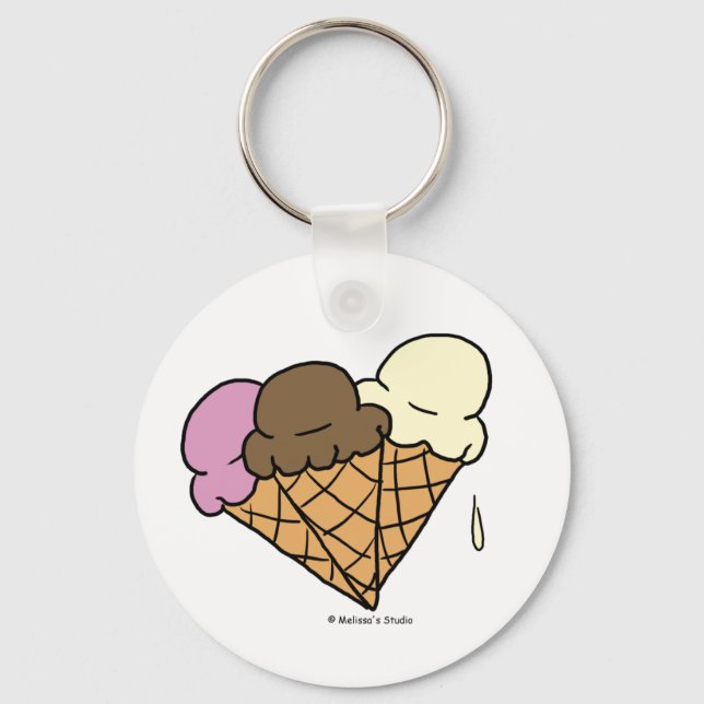 Ice Cream Cones Keychain (Front)