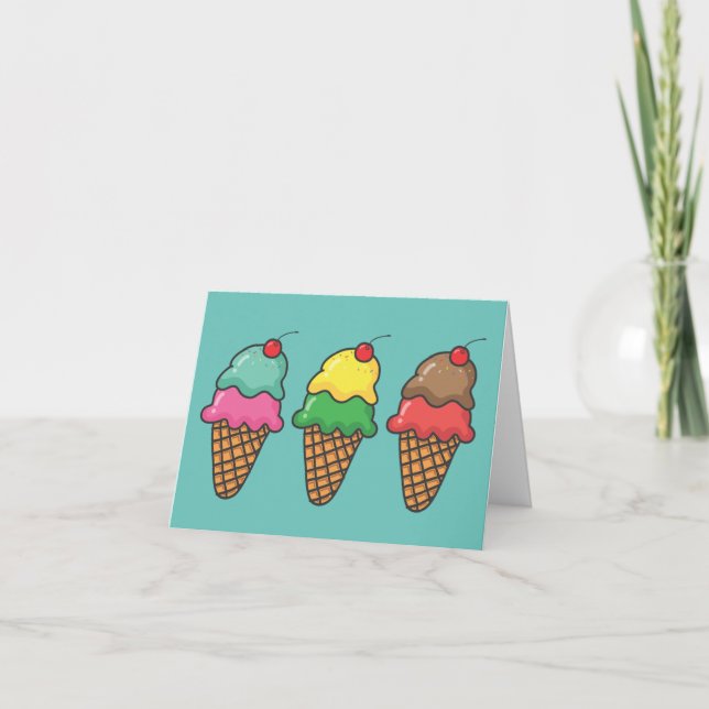 ICE CREAM CONES NOTE CARDS (Front)