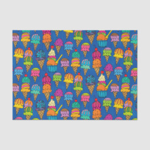 Ice Cream Cones on Blue Tissue Paper