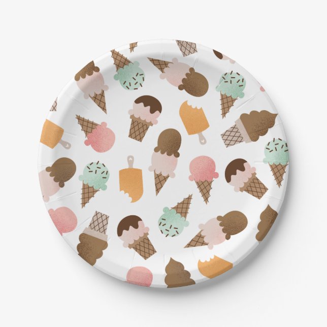 Ice Cream Cones Paper Plates (Front)